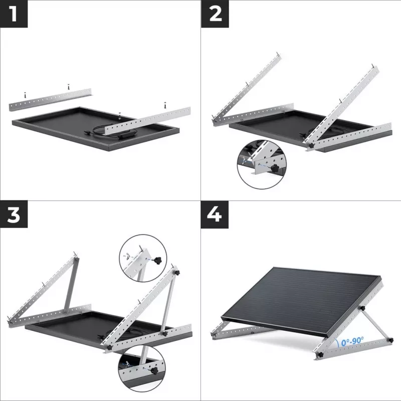 Mounting set EcoFlow AA-FRAME-28IN freestanding silver