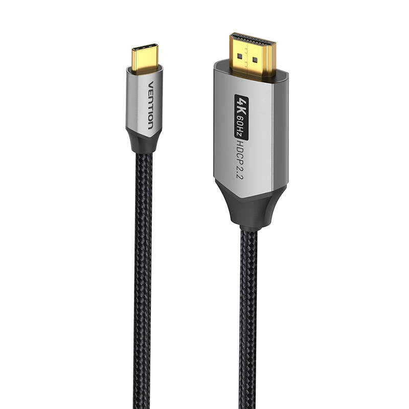 Vention USB-C to HDMI cable CRBBH — 2 m, 4K@60Hz, black, USB-C to HDMI