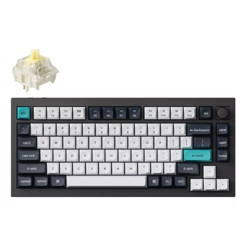 Mechanical Keyboard Keychron Q1 Max 75% with Banana Switches, Carbon Black