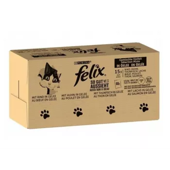 Wet cat food Purina Felix high protein 100 g sachet — fish & chicken flavour, adult cats, pack of 120