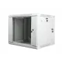 Lanberg WF02-6609-10S 19 inch 9U Wall-Mounted Double-Section Rack Cabinet, 600x600 mm, Grey, 60 kg Load, Tempered Glass Door