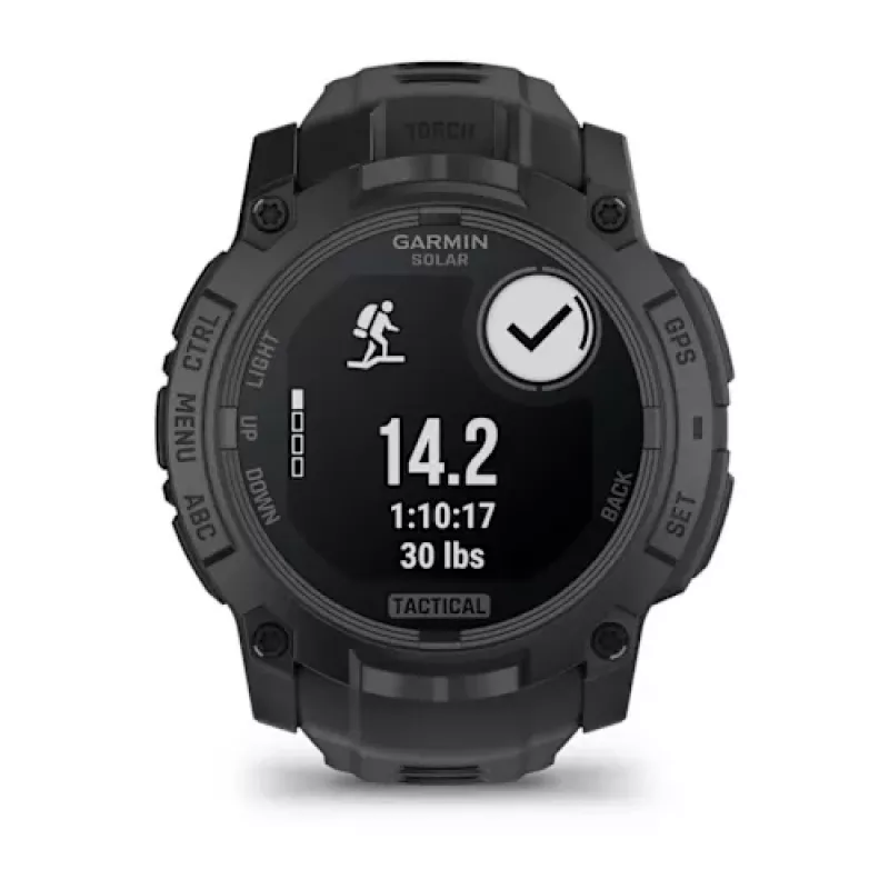 Smartwatch GARMIN Instinct — 45 mm, 3.05 cm (1.2 inch) AMOLED 390×390 Touchscreen, 4 GB, GPS, Silicone Band Black, 53 g