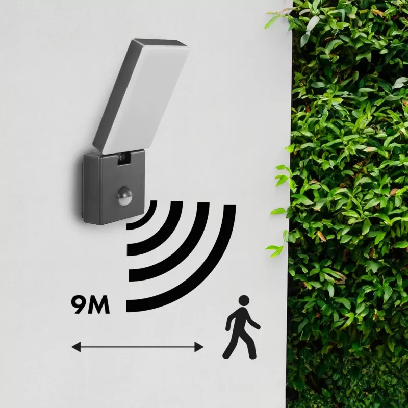 LED floodlight MACLEAN MCE516 with PIR motion sensor, 50W, grey