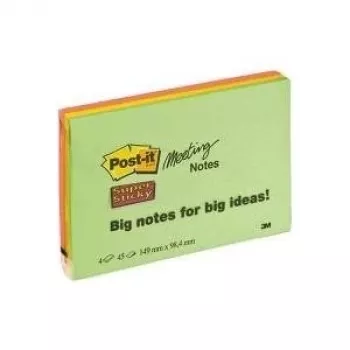 3M Post-it Notes Sticky Notes Super Sticky Meeting (6445-4SS)