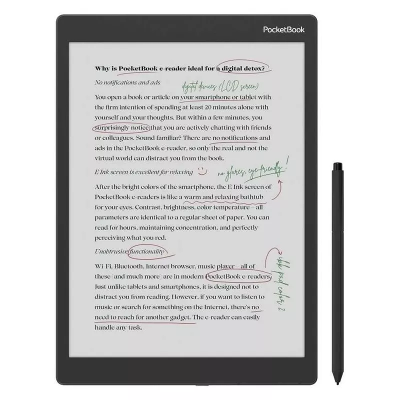E-book reader PocketBook Color Note 10.3 inch E Ink Kaleido, 32 GB, Wi‑Fi, touchscreen, Black/Blue