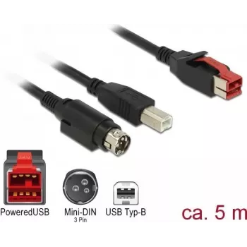 USB Cable DeLOCK 85491 USB 2.0 5m USB B Black