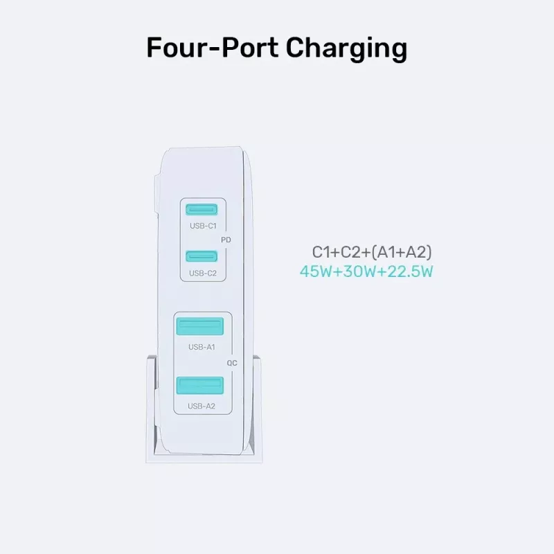 Unitek Desk Charger P1229ABK01-EU 100W with 2× USB-A and 2× USB-C