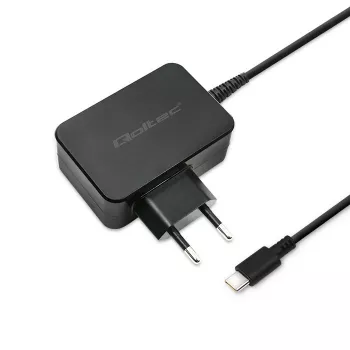 Mobile device charger QOLTEC 51024 — Universal AC indoor charger, 65W PD, 20V/3.25A, 1.2m cable, Black