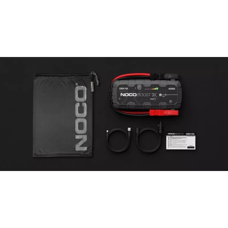 Vehicle jump starter NOCO GBX155, 4250 A output, 99 Wh Li‑Ion, 60 W charging, IP65, built‑in 500 lm LED flashlight
