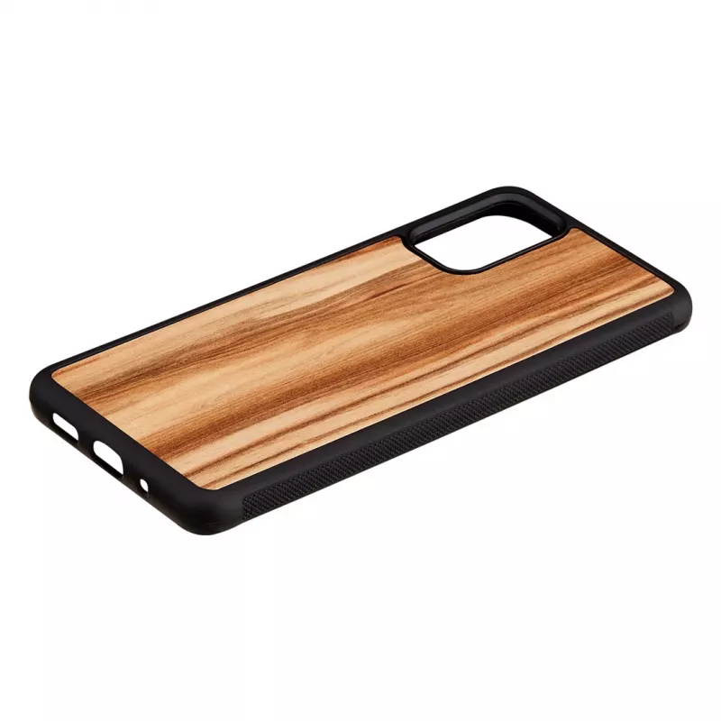 Phone case man and wood Galaxy S20+ cappuccino black – protective smartphone cover