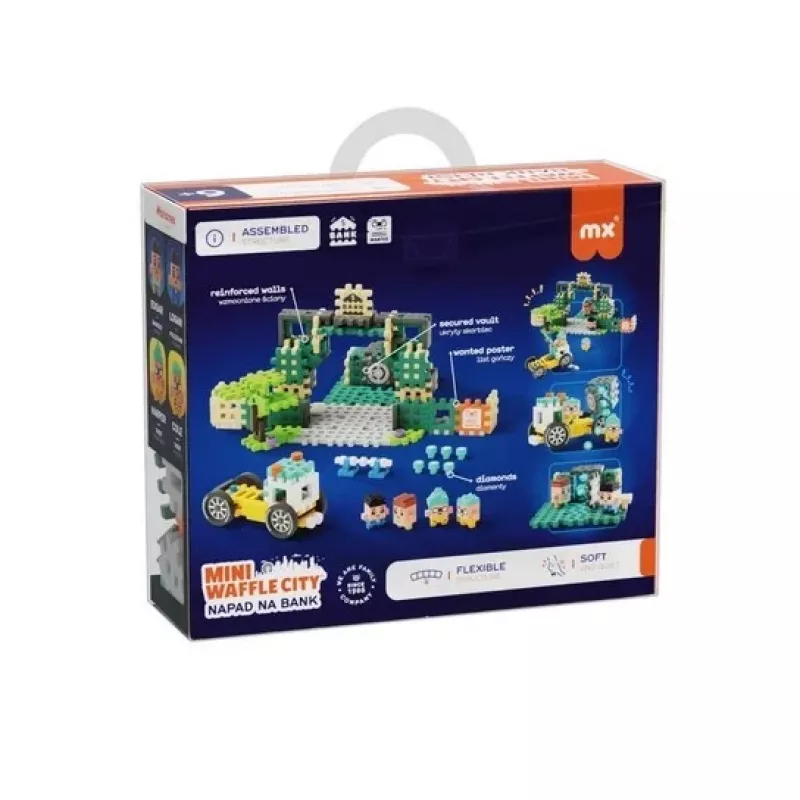 MARIOINEX Mini Waffle City Bank Robbery Building Blocks, 148 pieces