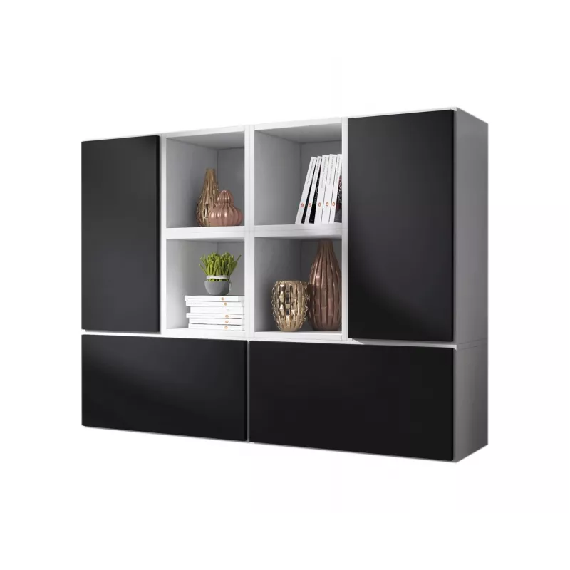 Cama living room furniture set ROCO 19 (4xRO3 + 4xRO6) white/white/black