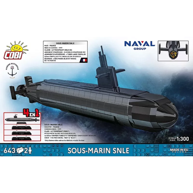 Cobi Blocks Sous-Marin SNLE construction set — 643 pieces