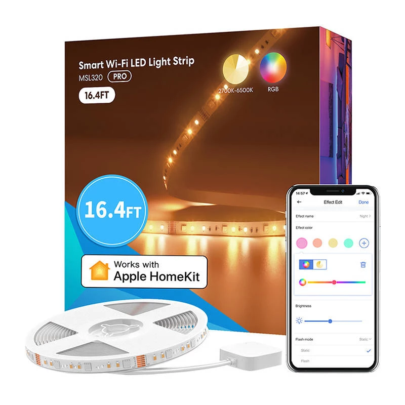 LED light strip Meross MSL320CPHK 5 m RGBWW Wi‑Fi, addressable RGB + warm white