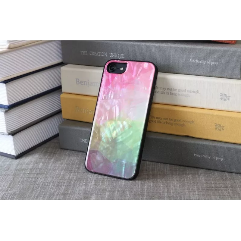 Protective phone case iKins for Apple iPhone 8/7 with water flower design, black