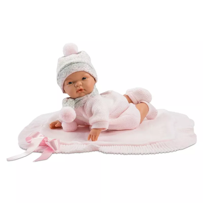 Doll Llorens Crying Doll 38938 Made of Roses, 38 cm lifelike baby doll