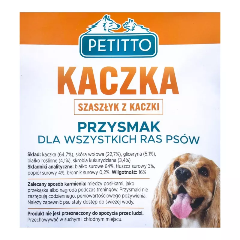 PETITTO Duck kebab dog treat, 500 g