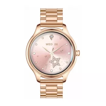 Smart watch Colmi L28 with Gold case and Gold stainless steel strap