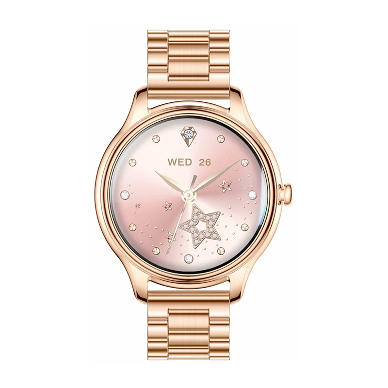 Smart watch Colmi L28 with Gold case and Gold stainless steel strap