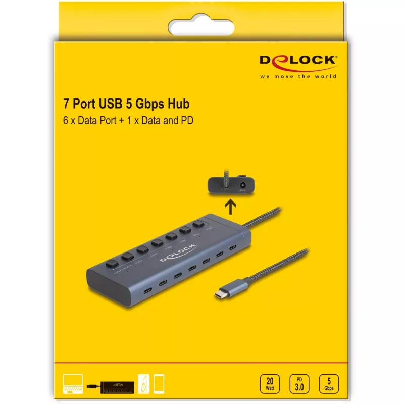 DeLOCK 63410 USB 3.2 Gen 1 Type-C Hub 5000 Mbit/s Blue