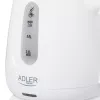 Electric kettle Adler AD 1373 — 1 L capacity, 850 W, white, 360° base, polypropylene