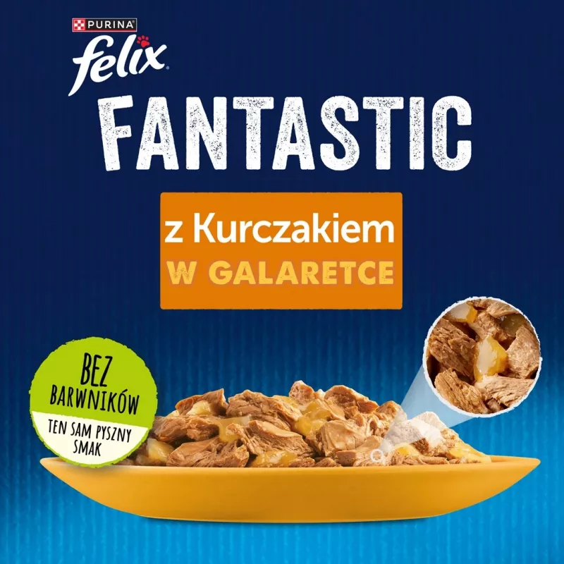 Purina Felix Fantastic wet cat food with chicken in jelly, 85 g