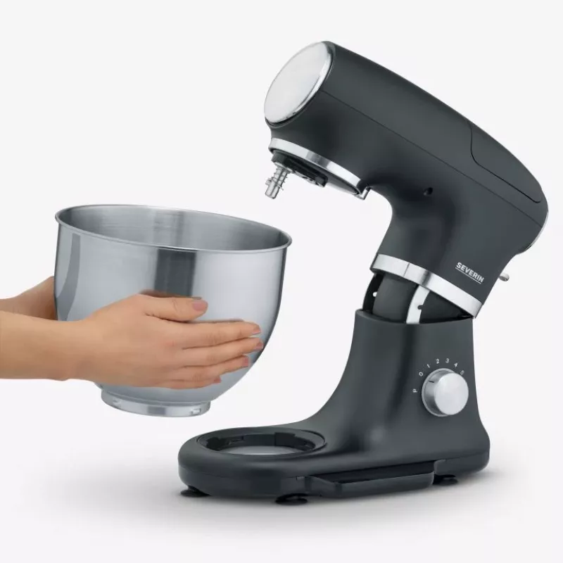 Food Processor Severin KM 3898 1000 W 5.5 L Black Brushed Steel Silver