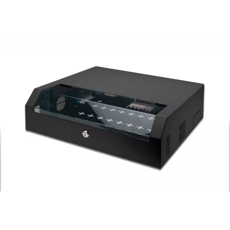 DIGITUS DN-19 04U-PB-B SOHO Slim Wall Mount Rack Enclosure 4U 19 inch Black