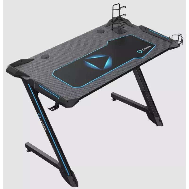 Onex | RGB Gaming Desk w/Cup holder, headset hook, Gamepad holder, 114cm(w) | GD1200Z | Black