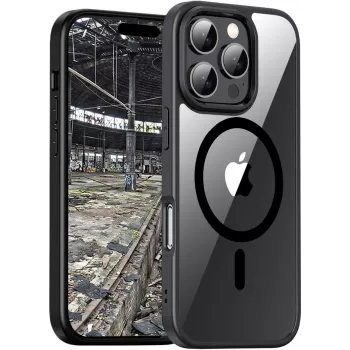 Protective BackCase jt berlin Hybrid MagSafe for Apple iPhone 16 Pro Max — black transparent