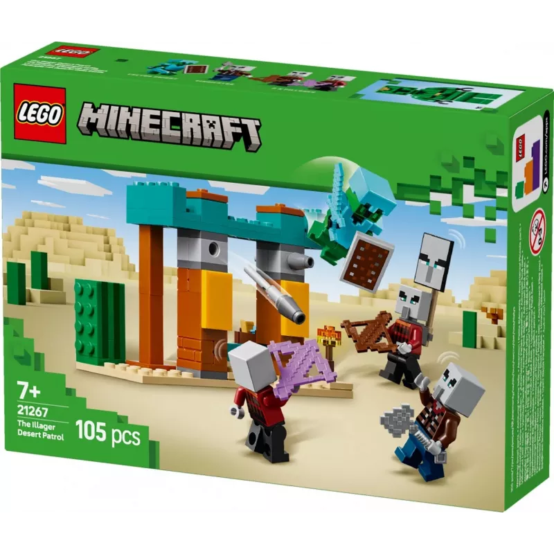 LEGO building set The Illager Desert Patrol 21267 – Minecraft playset, 105 pieces, 4 minifigures, 80×60×110 mm