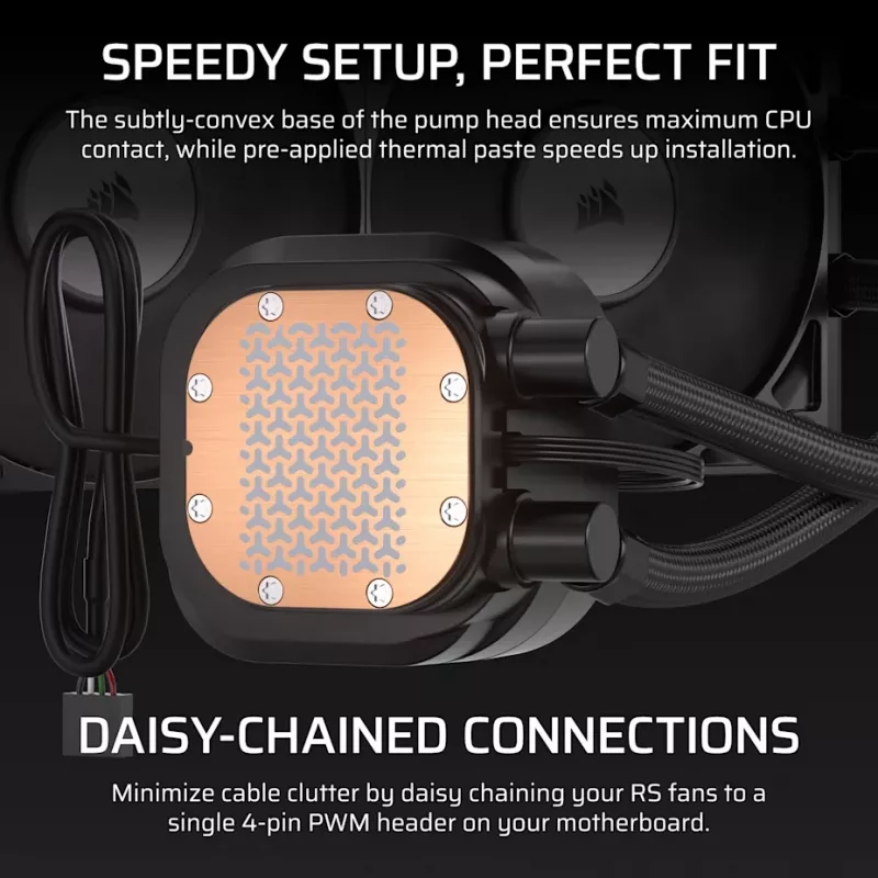 All-in-one liquid cooler Corsair Nautilus 360 RS 12 cm 2100 RPM Black