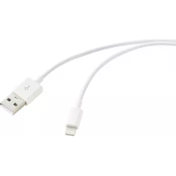 Renkforce USB Cable USB 2.0 USB-A Plug, Apple Lightning Plug 1.00 m White RF-6857548 (RF-6857548)