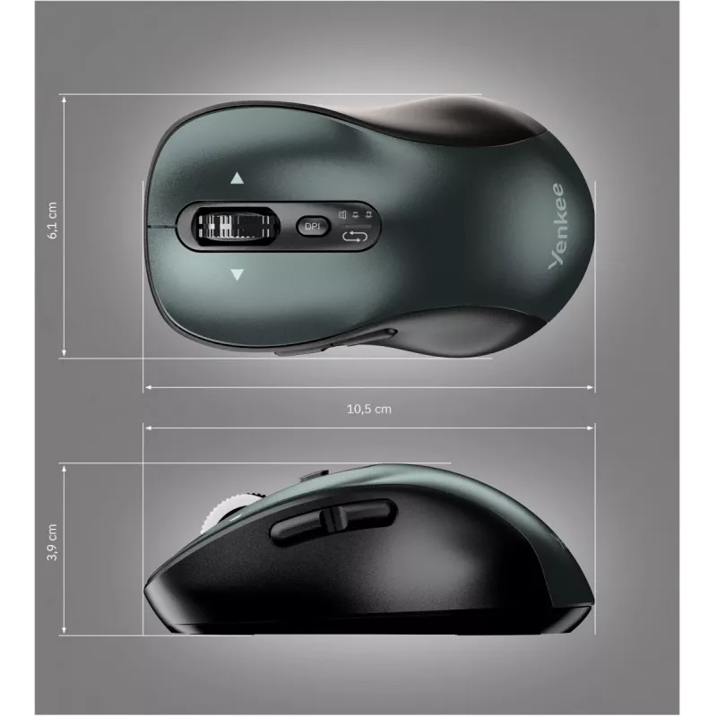 Wired ergonomic computer mouse YENKEE YMS2010BK — compact design, wired connection