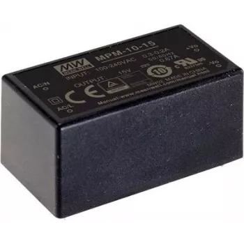 Power adapter MEAN WELL MPM-10-5, 10 W, 5 V output, 80–264 V input