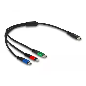 DeLOCK USB Charging Cable 3 in 1 USB Type-C Lightning Micro USB 30 cm