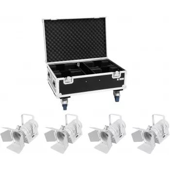 LED light set EUROLITE THA-40PC 4x with case, compact 4-unit stage/party lighting kit