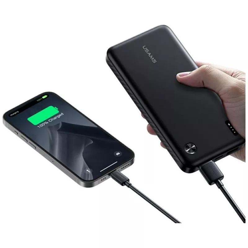 Power bank usams PB83 10000mAh PD 2×USB-A USB-C white