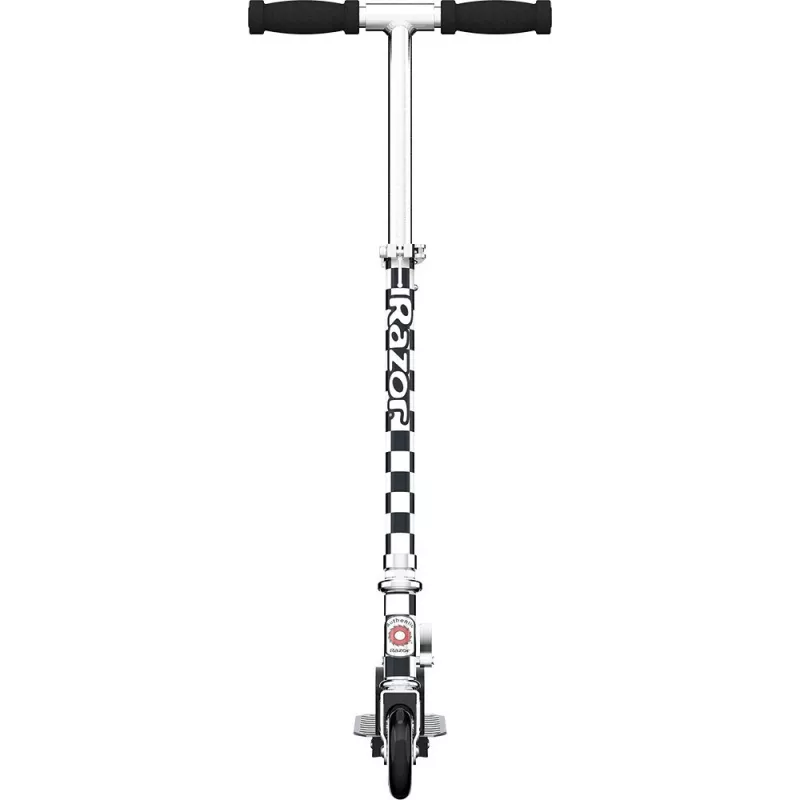 Razor Model A Kick Scooter — Lightweight Foldable Aluminium Scooter for Teens & Adults, Adjustable Handlebar, 65 kg Max Load, Silver