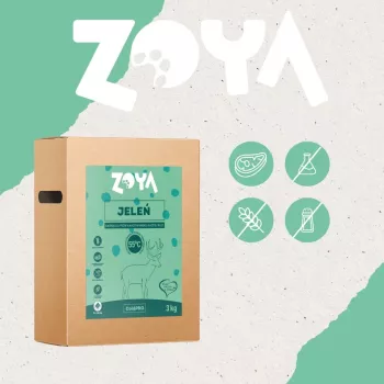 Dry dog food ZOYA ColdPRO Deer 3 kg — adult dogs, limited-ingredient venison formula, 26% protein, 9.5% fat