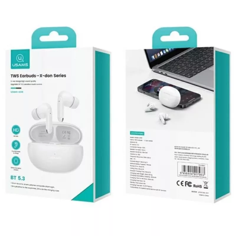 Usams Headphones Bluetooth 5.3 Tws X-Don Series Dual Mic Enc Wireless C