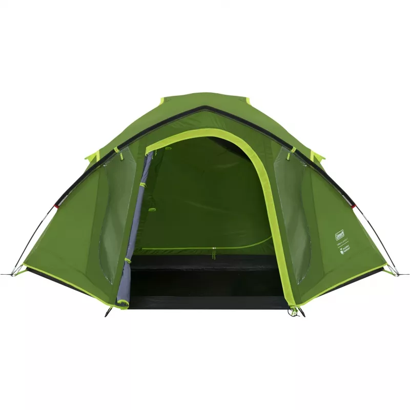 Coleman Dome Tent Darwin 4 Plus Blackout — 4-person tunnel tent with porch, Dark Green/Light Green