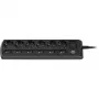 Brennenstuhl Power Strip individually switchable 6-way - to 6 different devices switch individually with ease, 2m Cable, black