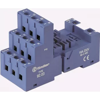 Finder screw socket blue safety disconnect for relay 62.32/33 92.03 (9203)