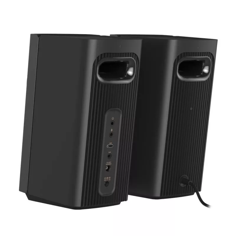 CREATIVE T60 2.0 Compact Hi-Fi Desktop Speakers with Clear Dialog and Surround by Sound Blaster SmartComms Kit USB-C Audio Mic and Headset Ports B