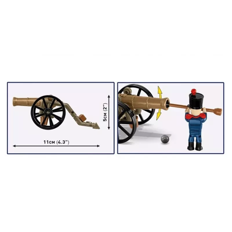 French Artilleryman with Cannon Building Blocks Set, 97 Pieces