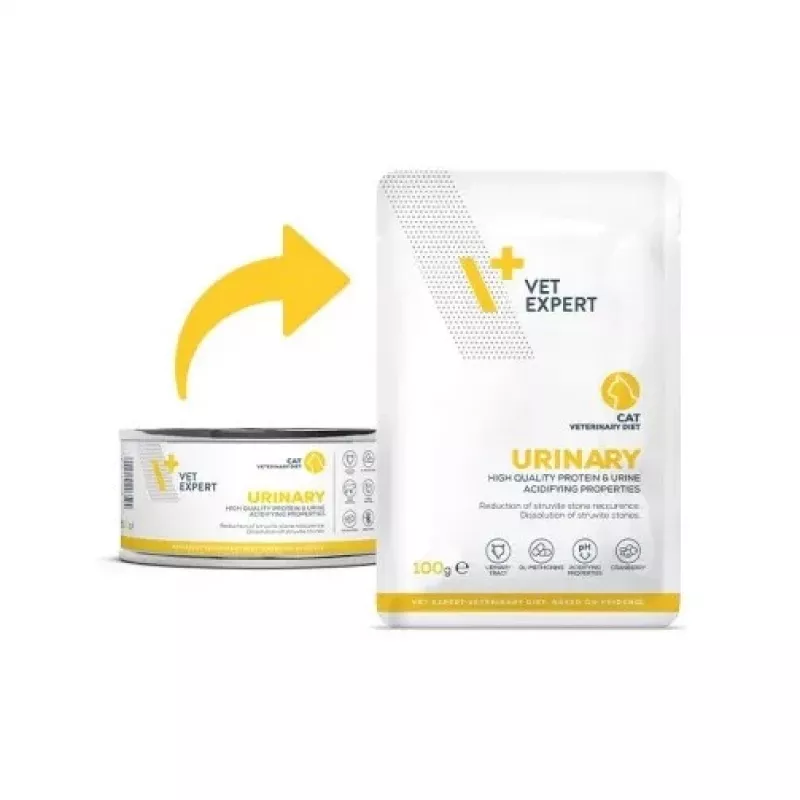 Wet veterinary diet for cats VETEXPERT Urinary, poultry, sachet 100 g, adult, sugar- and preservative-free