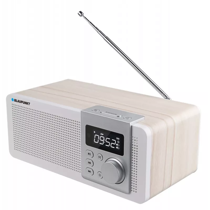 Portable radio BLAUPUNKT PP14BT with Bluetooth, MP3, MicroSD, USB and alarm — 6 W, battery/AC, 230×118×90 mm