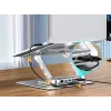 Laptop stand Unitek D1109B01 — aluminium adjustable stand with detachable USB‑C HDMI 4K PD 100W, 2x USB‑A, RJ‑45, for up to 17 inch