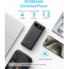 Portable charger Anker A1383011 — 20000 mAh, 1× USB-A + 1× USB-C, total 3.6 A, black